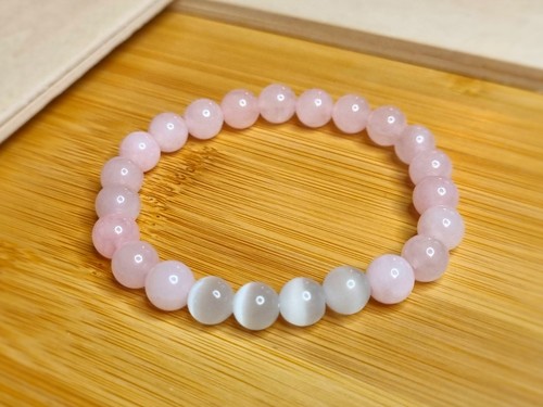 8mm rosenquarz armband mit - armband,