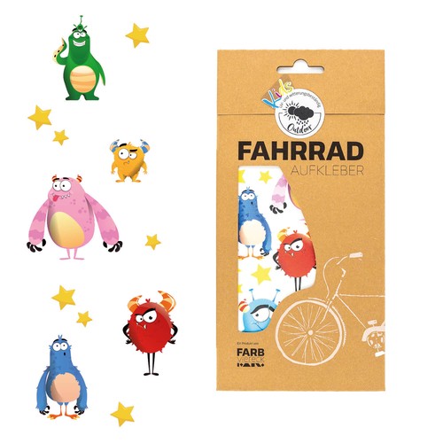 Monster fahrradaufkleber - monster,