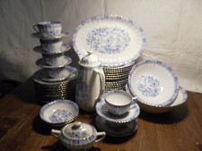 3 Servier-Schüsseln Seltmann Weiden China Blau Goldrand, 13/20/23cm auch einzeln