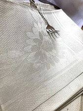 Antik 1 von 7 Handtuch Seidendamast Leinen Jugendstil unbenutzt Aussteuer