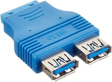 System-S 20Pin Motherboard Header auf 2X USB A 3.0. Adapter