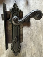 Große Türklinke Haustür Antik Schloss Türdrücker 1900 Eisen Gründerzeit Türgriff