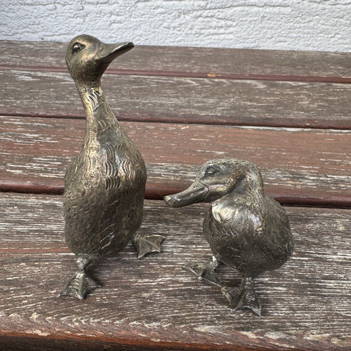 Vintage messing enten - messing-enten, paar