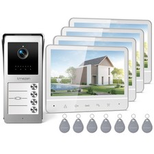 1-4 Familienhaus Video Türsprechanlage  Video Türklingel Sprechanlage 7'' LCD TF