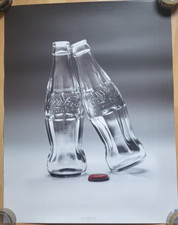 Coca Cola Retro Druck Poster DIN A2 2 leere Flasche mit Deckel sw/ws/rt