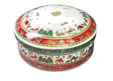 Große Gebäckdose ca. 14,5 cm Merry Christmas Weihnachten Maebata Japan
