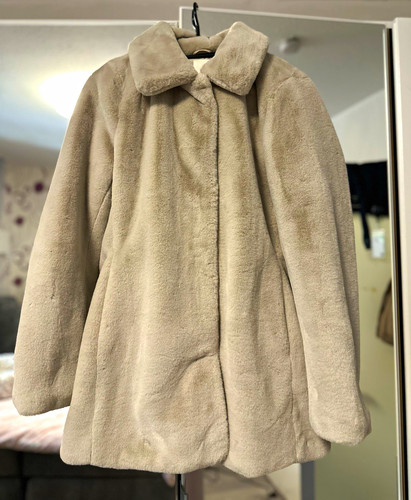 Damen kunstfelljacke beige - h&m,
