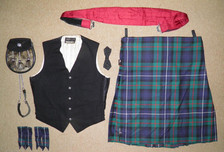 Scottish Robertson Tartan Set Kilt Weste & Extras - 8 Teile 36" 92cm Taille