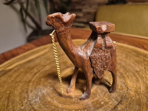 Kleine holz figur kamel mit - kleine,