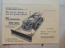 Ransomes: MG6..., Planierraupe, Raupen-Kleindumper. Werbekarte, 4 S., um 1956
