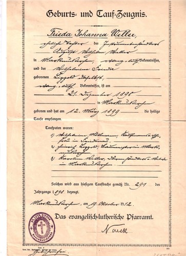 Geburts taufzeugnis ev - geburts,