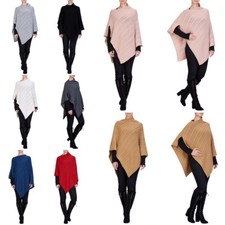 Damen strick italy poncho - strick,