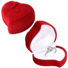 Herz Rose Ring Etui Box Ringschachtel Schmuckdose Verlobungsring Antrag Hochzeit