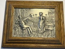 Bild aus Zinn mit Holzrahmen