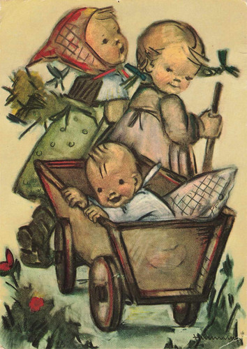 Postcard hummel frohe - m.i.,