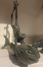 Wasserspeier Messing Fisch und frosch