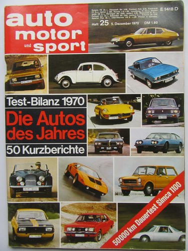Auto motor sport 1970 die - auto, 25/1970,