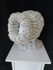 Sturmhaube Balaclava  Grobstrick Baumwolle Wolle Handstrick