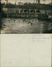 Foto  Soldaten beim baden WK1 Frankreich Francaise 1915 Privatfoto