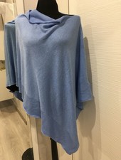 PETER HAHN Seide und Kaschmir blauer Poncho
