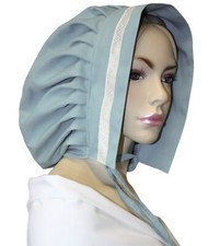 Tudorhaube Aqua groß mit Borte Mittelalter Larp Haube Kopfbedeckung Theater