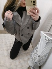 Mantel Jacke JackeGrau schwarz