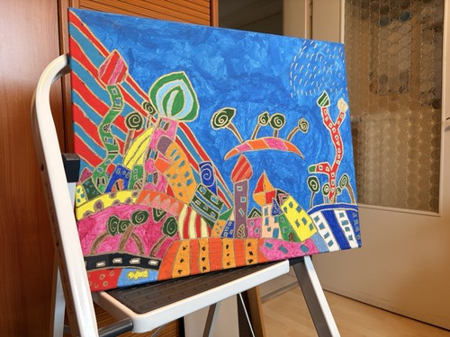 Die stadt acryl gemälde - „die,