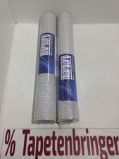 Vliestapete Marburg  2x 32806 (2Rollen) Bast-Optik Metallic grau silber Glanz