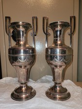 antike Jugendstil Vase Amphore Pokal O H Lagerstedt Eskilstuna versilbert 2 Stk.