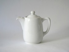 Kleine Bauscher Weiden Portions-Kaffeekanne DB Patent Hotelporzellan weiß 12cm