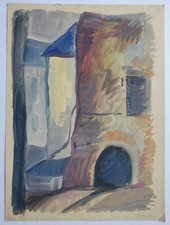 Gemälde Aquarell Stadt