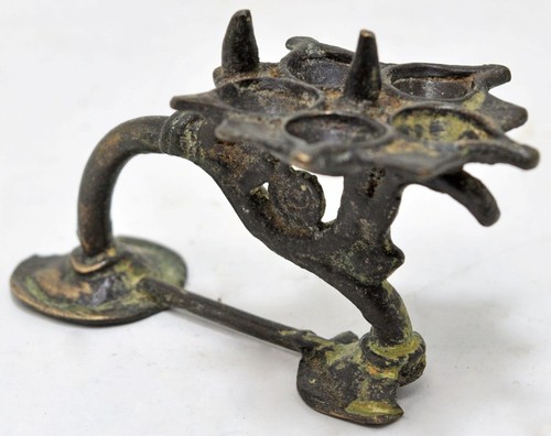 Antik messing tempel diya - messing,