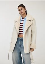 Stradivarius Doubleface Kunstlederjacke Jacke Fell Beige Weiß Ecru Xs 34