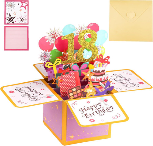 Geburtstag mädchen pop up - 18,