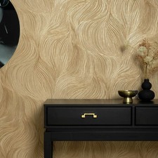 Guido Maria Kretschmer Tapete Abstrakt Wellen Gold Metallic 10522-30 (4,41€/1qm)