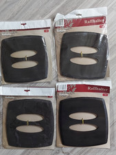 Raffhalter 20 x 20 cm  Gardinen Deko  Holz 4 Stk. Dunkelbraun