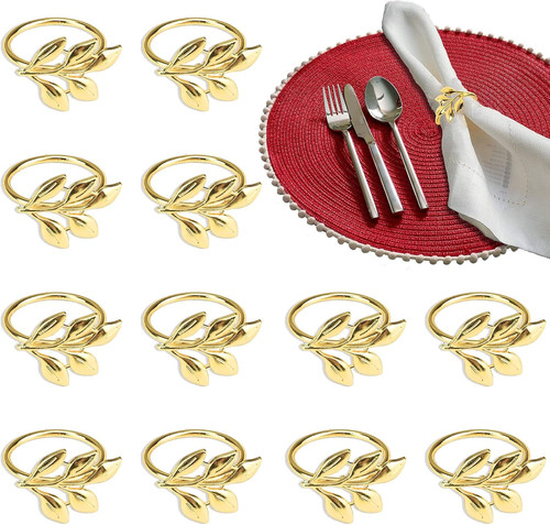 Serviettenringe gold 12 - serviettenringe, gold,