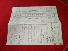 antiquare Rechnung aus Nachlass Sturm Riedlingen von 1900 - J. F. Stohrer  /S108
