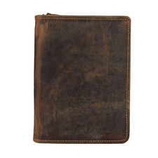 Greenburry Vintage 1633-25 Leder Schreibmappe Konferenzmappe Business Braun