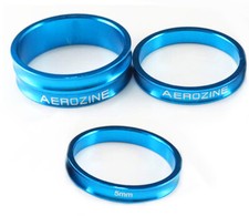 Aerozine Vorbau Spacer Ultralight 3-fach Set 2x5mm 1x10mm blau