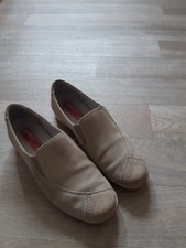 Damen Leder Schuhe Beige