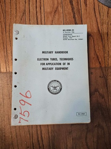Rare complete mil hdbk 211 - rare, mil-hdbk-211
