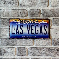 Blechschild Nummernschild Las Vegas   15x30cm