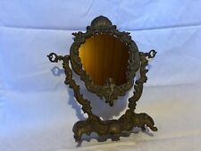 Antik Vintage Viktorianischer Messing Spiegel Schminkspiegel