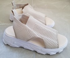 Fashion Damen-Sommerschuhe, Sandalen, Gr.39, beige.