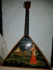 Mandoline Balalaika Handbemalt rusische Malerin H. Macaoba Musikinstrument