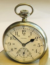 Saxonia Dresden Gruna Költzsch große Eisenbahneruhr ca. 1920 Junghans 33 b Werk