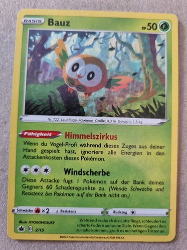 Pokémonkarte bauz holo - bauz, 2/15