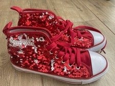 Damen Karneval Spaß Schuhe rot  Pailletten Sneaker Köln Gr39(verschiedene Länge)