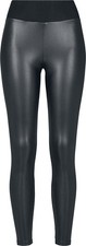 Urban Classics Leggings Damen Ladies Faux Leather High Waist Leggings schwarz